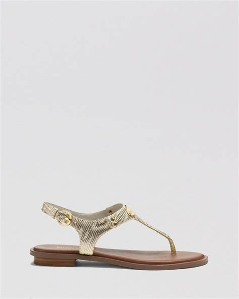 michael kors gold plate sandals|michael kors flat thong sandals.